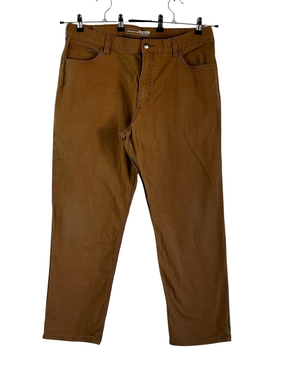 Carhartt Relaxed Fit Brown Canvas Work Pants 40x32 Workwear Carpenter